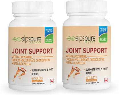 ALPSPURE Joint Support With Glucosamine Sodium Hyaluronate, MSM & Boswellia 120-Teb