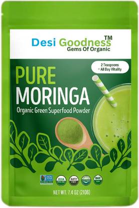 Desi Goodness Organic Moringa Leaf Powder For Weight Loss, Powerful Vitamins & Antioxidants