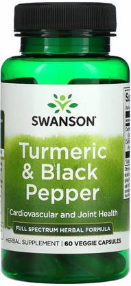Swanson Turmeric & Black Pepper, 60 Veggie Capsules