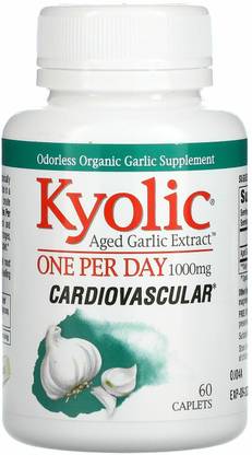 Kyolic Aged Garlic Extract, One Per Day, 1,000 mg, 60 Caplets