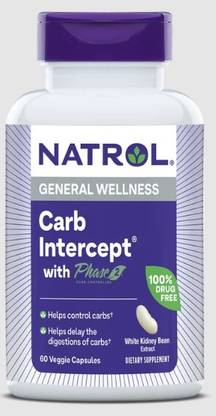 Natrol Carb Intercept 3 with Phase 2 Carb Controller, 60 Veggie Caps