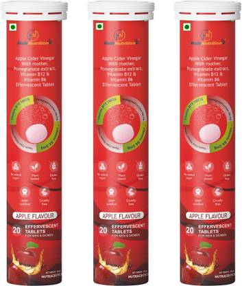Hulk Nutrition Apple Cider Effervescent Tablets With B12 & B6 for Weight Loss & Fat Metabolism