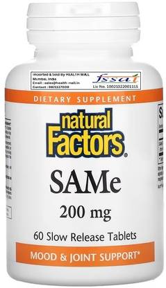 Natural Factors SAMe (Disulfate Tosylate), 200 mg, 60 Slow Release Tablets