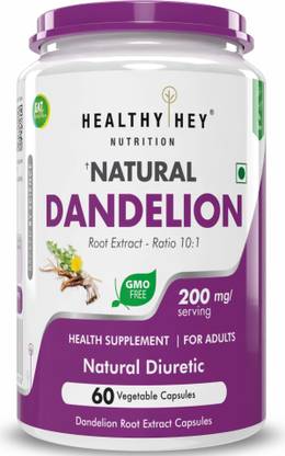 HealthyHey Nutrition Dandelion Root Extract - 60 Vegetable Capsules