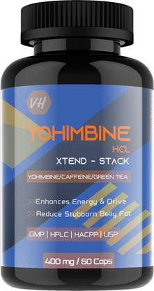 Vitaminhaat Yohimbine HCL Xtend Stack of Yohimbine 2.5 Mg, Caffeine, 60 Veg Capsules