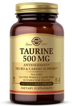 Solgar Taurine, 500 mg, 100 V Caps