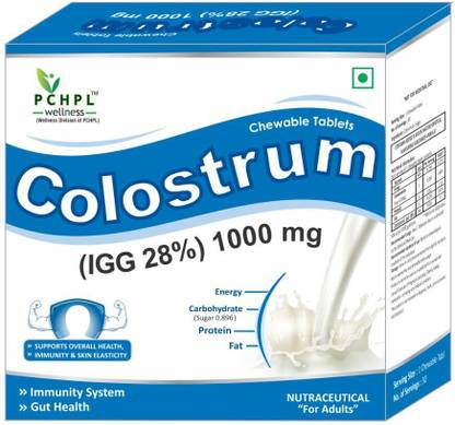 PCHPL Wellness Colostrum IgG Tablets | Immune, Gut, Fitness, Brain Benefits-30 Chewable Tablets