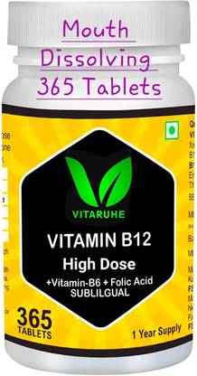 vitaruhe Vitamin B12 1500mcg Sublingual + B6/Folic Acid, Methylcobalamin