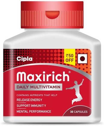 Cipla Maxirich Daily Multivitamin & Minerals Softgels Bottle