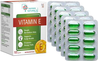 HAYMAN NATURAL'S Vitamin E for face pimple Glowing skin & hair care & Eyes, For Men & Women