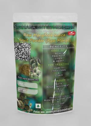 SIDHARA BETTA HERBALS Raw Mango Powder | Mangifera Indica Powder