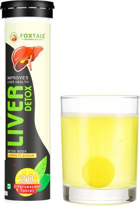 Foxtale Liver Detox Effervescent Tablets Lemon Flavour Liver Cleanse & Detox Supplement