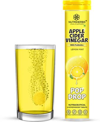Nutriherbs Apple Cider Vinegar Effervescent Tablet with Probiotics for Weight Loss