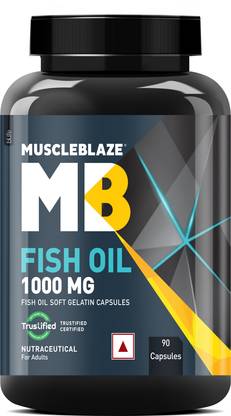 MUSCLEBLAZE Omega 3 Fish Oil 1000 mg (180mg EPA and 120mg DHA)