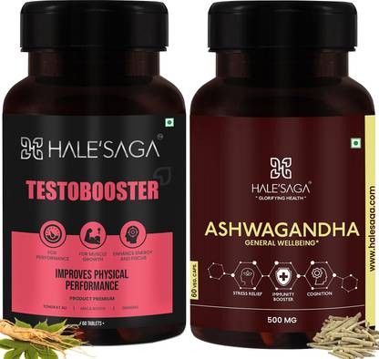 Halesaga Ashwagandha Tablets + Testosterone Booster for Stamina, Performance & Josh