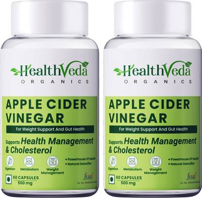 Health Veda Organics Apple Cider Vinegar Supplements For Weight Loss Management For both Men & Women