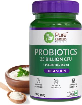 Pure Nutrition Probiotics 25 billion CFU Supports gut health and digestion