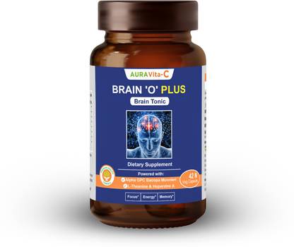 AURAVITA-C BRAIN ‘O’ PLUS Supplement for Brain,Focus & Memory Wellness GMO Free(42 Veg Cap)