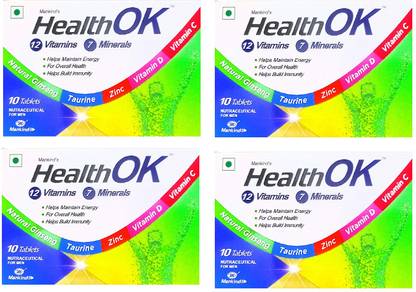 Health Ok Multi Vitamin & Minerals Tablets for Over All Health (10 X 4)