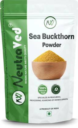 NeutraVed Sea Buckthorn Berry Powder for Juice, Tea |Rich in Fiber, Omega, Vitamin C and E