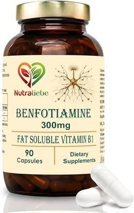 Nutraliebe Benfotiamine 300mg - Fat Soluble Vitamin B1 for Nerve Health Support