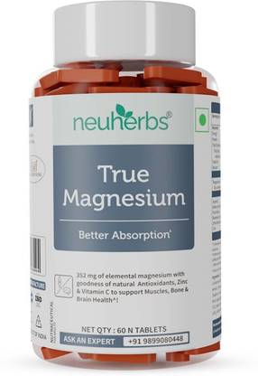 Neuherbs True Magnesium With Antioxidants, Zinc & Vitamin C For Bone & Brain Health