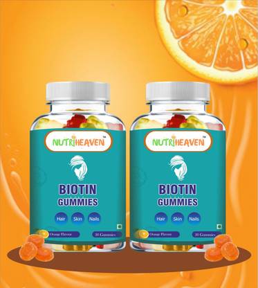 NUTRI HEAVEN Biotin Gummies Healthy And Natural Support For,Hair,Skin&Nails