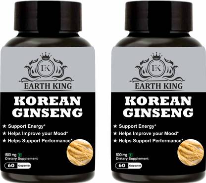 EARTH KING Korean Ginseng Capsule for Strength, Stamina & Power – 500mg 60 Capsules
