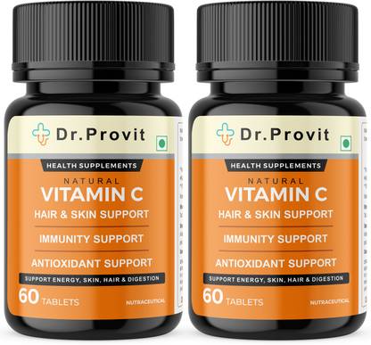 Dr.Provit Vitamin C Chewable Tablets with Zinc for Glowing Skin Hair 500mg Orange Flavour