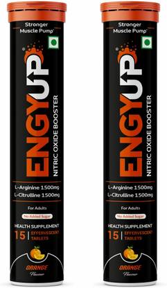 ENGYUP NO Booster, L-Arginine & L-Citrulline, 30 Effervescent Tablets, Orange Flavor