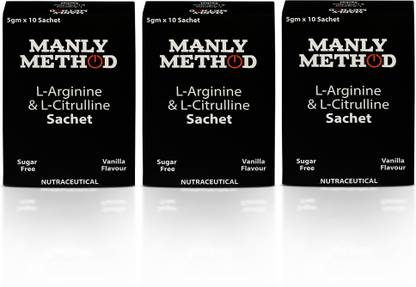 Manly Method L Arginine & L Citrulline 1500 Mg Vanilla Flavor Sugar Free Supplement