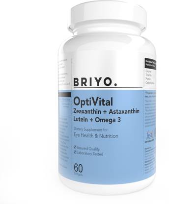 BRIYO OptiVital - Lutein, Zeaxanthin, Astaxanthin And Omega 3 Fatty Acid