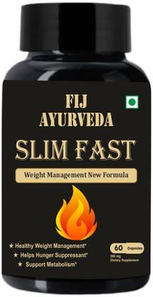 FIJ AYURVEDA Slim fast Capsule for Men & Women Helps in Weight Loss & Fat Burn – 60 Capsules