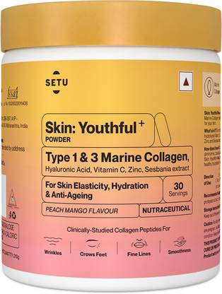 SETU Skin: Youthful Collagen Powder| Improves Skin Hydration, Elasticity & Texture