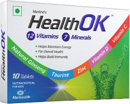 Health Ok Daily Multivitamin With Natural Ginseng for Energy & Overall Health, 10 Tablets