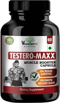 VEDA MAXX Testero Maxx Capsules, Testosterone Booster Supplement Vegetarian 60 Capsules