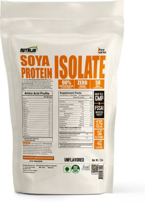 NutriJa Soya Protein Isolate 90% (2Lbs Unflavored) Plant-Based Protein