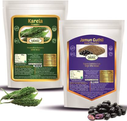 biotic Karela & Jamun Seed Powder for Diabetes (100gms each)