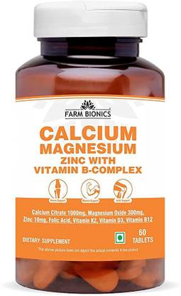 FARM BIONICS Calcium Magnesium Zinc with Vitamin B Complex - Pack of 1