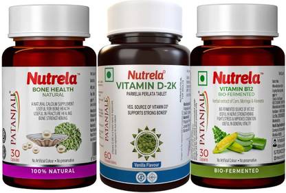 NUTRELA Combo B12+D2k+Bone Health Multivitamin Capsules
