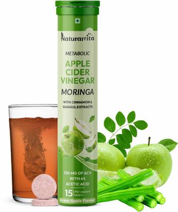 NaturalVita Apple Cider Vinegar Moringa Effervescent Tablet, ACV Moringa To Control Cravings