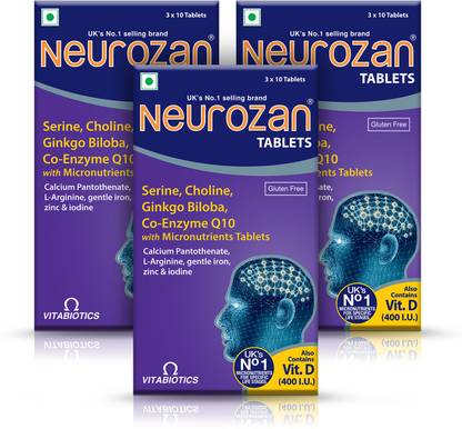 Neurozan Supplement 30 Tablets - Fuel Your Thinking with Cognitive Support (Pack of 3)