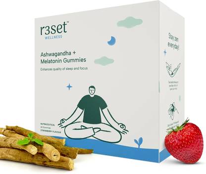 R3SET Ashwagandha and Melatonin Gummies - Pack of 60 Gummies