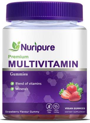 Nuripure Men & Women's Immunity Multivitamin Gummies Vitamins A, C, D, E, B12