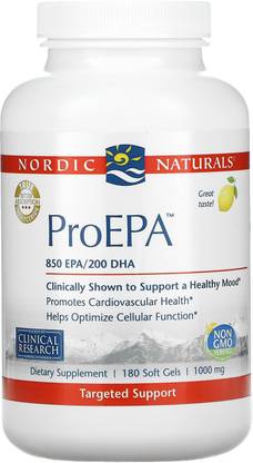 Nordic Naturals ProEPA, Lemon, 1,000 mg, 180 Soft Gels