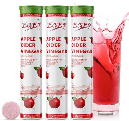 EGEO Apple Cider Vinegar Effervescent Tablet with mother,Vit B6 & B12 for weight loss Vinegar