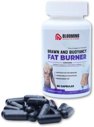BLOOMING HEALTHCARE Fat Burner 60 Capsules | Thermogenic Formula with Ephedra, Caffeine & Yohimbine