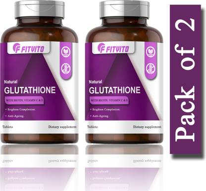 Fitvito L Glutathione Skin Lightening with Vitamin E & C Tablets (H202)