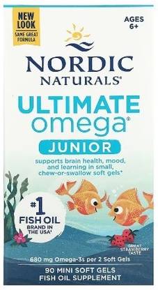 Nordic Naturals Nordic Naturals, Ultimate Omega Junior, Strawberry, 680 mg, 90 Mini Soft Gels