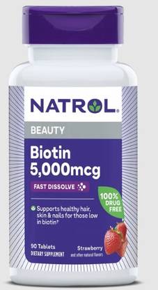 Natrol Natrol, Biotin, Strawberry, 5,000 mcg, 90 Tablets